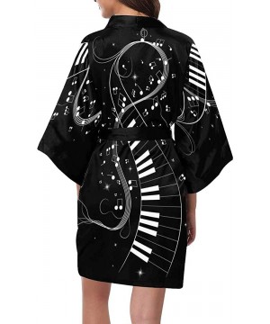 Robes Custom Music Tropical Leaves Guitar Women Kimono Robes Beach Cover Up for Parties Wedding (XS-2XL) - Multi 2 - CH194TE36DO