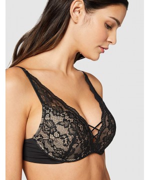 Bras Women's Push Up Wirefree Lace Bra - Black - CN18XTITG7S