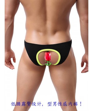 G-Strings & Thongs Men's Sexy Back Open Pouch Modal Hollowed Pouch Thong Underwear - 3black - CS19C5DMKNZ