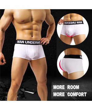 Boxer Briefs Men's Underwear Boxer Briefs Breathable Bulge Pouch Low Rise Elastic - B32 Black 2 White - CW18Z4ZKKQZ