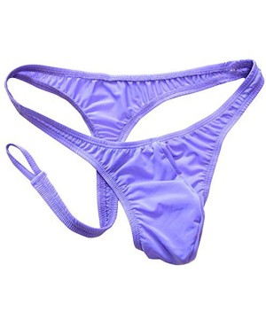 G-Strings & Thongs 2019 Underwear Personality Men Thongs G Strings Sexy Ultra Tight Pouch Nylon Jockss - Purple - CB198OU4GAG