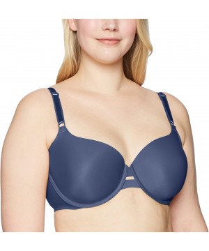 Bras Women's Plus-size Simply Perfect Underarm Smoothing Underwire Bra - Button Blue - CB180EII77Z