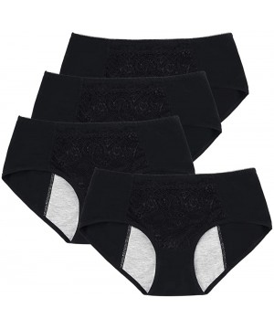 Panties Menstrual Period Panties Briefs for Women- Leakproof Postpartum Underwear Easy Clean Panties for Women Girls - Black ...