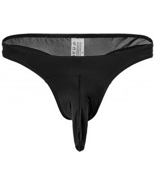 G-Strings & Thongs Ice Silk Bullet Separation Men's Underwear - Black - CL19257RR5E