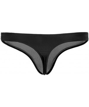 G-Strings & Thongs Ice Silk Bullet Separation Men's Underwear - Black - CL19257RR5E