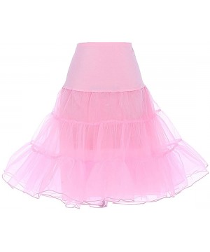 Slips Women's Vintage Rockabilly Petticoat Skirt Tutu 1950s Underskirt - Pink - C211Y4OACTD