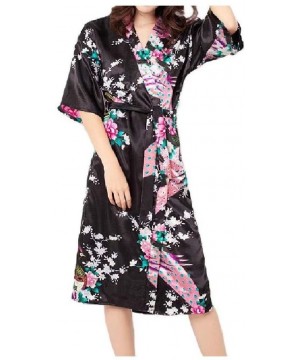 Robes Women Lounger Wrap Towels Nightwear Patterned Peacock Lounge Robe AS6 M - As6 - CH19DCTLKAZ