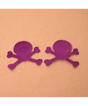 Accessories 5Pairs Disposable Adhesive Skull Breast Covers Nipple Stickers Lingerie Pasties - Purple - CL18YKQ7D9Q