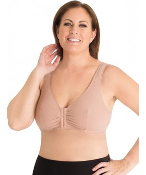 Bras Women's Cotton Front-Closure Leisure Bra Bra - Warm Taupe - CD18NRCLKR0