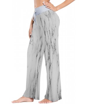 Bottoms Lovely Marble Stone Women's Pajama Lounge Pants Casual Stretch Pants Wide Leg - CS19CAHH5R4