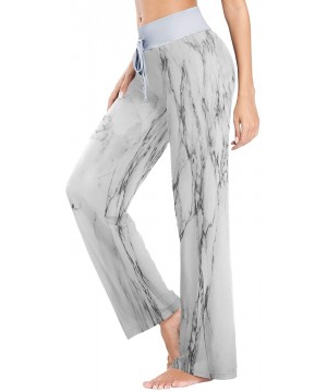 Bottoms Lovely Marble Stone Women's Pajama Lounge Pants Casual Stretch Pants Wide Leg - CS19CAHH5R4