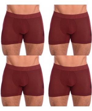 Boxer Briefs Big and Tall Modal 4 Pack Trunk - Maroon - CX180Z2C73X