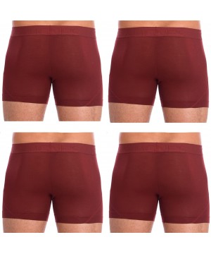 Boxer Briefs Big and Tall Modal 4 Pack Trunk - Maroon - CX180Z2C73X