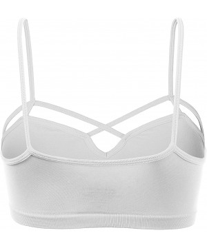 Bustiers & Corsets Womens Strappy Caged Cutout Super Soft Stretchy One Size Fit All Bra Top - Doubldowa403_white - CI12HRZP287