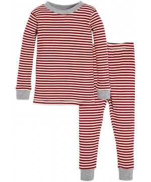 Sleep Sets Family Jammies Matching Holiday Organic Cotton Pajamas - Candy Cane Stripe - CA189NHD9LU