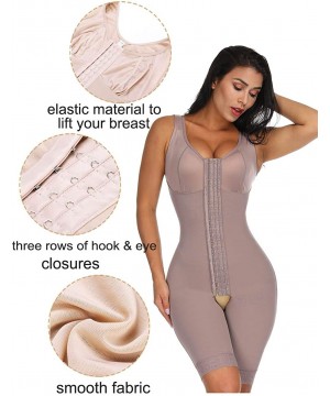 Briefs Womens Shapewear Butt Lifter Body Shaper Tummy Control Bodysuit Postpartum Faja Plus Size - Coffee - CV18TK6L3NK