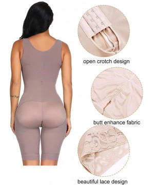 Briefs Womens Shapewear Butt Lifter Body Shaper Tummy Control Bodysuit Postpartum Faja Plus Size - Coffee - CV18TK6L3NK