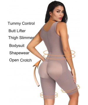 Briefs Womens Shapewear Butt Lifter Body Shaper Tummy Control Bodysuit Postpartum Faja Plus Size - Coffee - CV18TK6L3NK