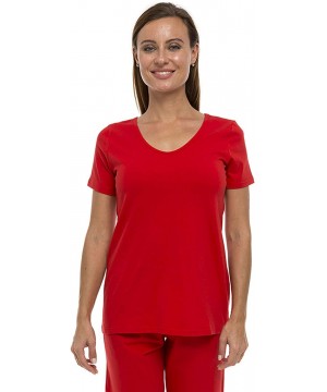 Sets Women's Pajama Set PJ Cotton Lounge Sleep Wear - Red - CD18XWA25RW