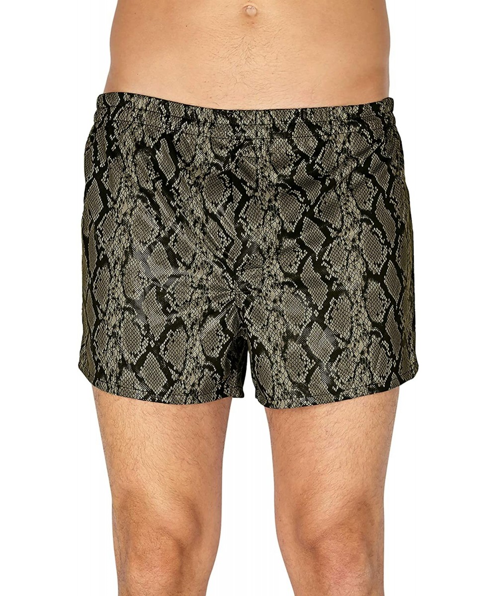 Boxer Briefs Mens Snake Print Boxer Underwear - Brown - CA18KCMW8WU