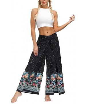 Bottoms Womens Lounge Comfort Active Relaxed Floral Print Palazzo Lounge Pants - As1 - CC19CKHELCA