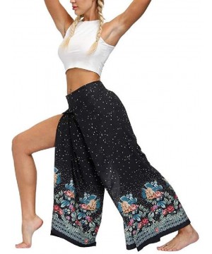 Bottoms Womens Lounge Comfort Active Relaxed Floral Print Palazzo Lounge Pants - As1 - CC19CKHELCA