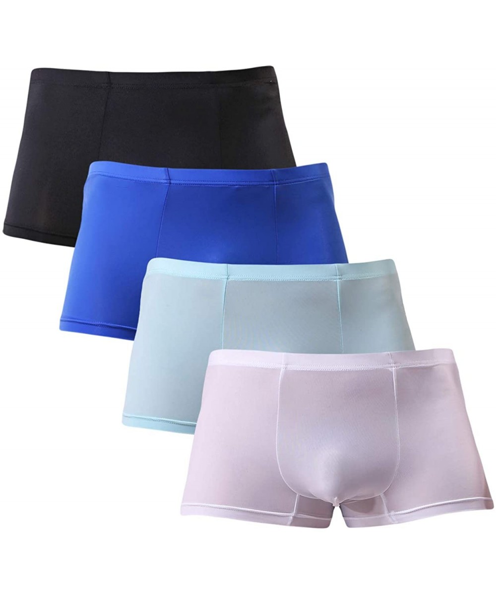 Boxer Briefs Men's Silk Boxer Briefs Stretch Breathable Underwear Pack Health to Wear - 4 Pack Mixed Color - CE18GOTEID5