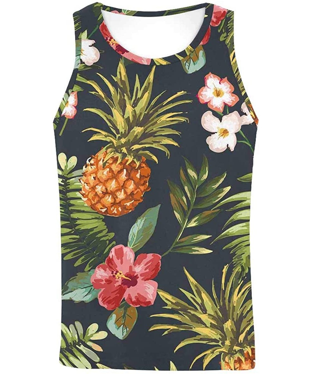 Undershirts Men's Muscle Gym Workout Training Sleeveless Tank Top Tropical Flamingo Pattern - Multi7 - CU19DW80UD5