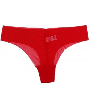 Panties Low Rise No Show Thong Pantie-Women's Nylon Spandex Thong Underwear Power in Pink Pure Stretch Thong Underwear - Red ...