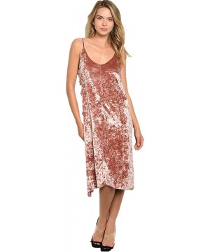 Slips Women's Mauve Crushed Velvet Slip Dress - CJ190XM0957