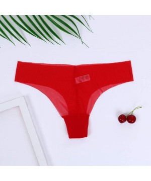 Panties Low Rise No Show Thong Pantie-Women's Nylon Spandex Thong Underwear Power in Pink Pure Stretch Thong Underwear - Red ...