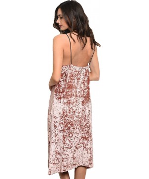 Slips Women's Mauve Crushed Velvet Slip Dress - CJ190XM0957