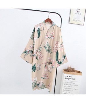 Robes Spring and Summer Japanese Rayon Women's Home Gown Pure Cotton Thin Kimono Long Size Cotton Robe Sleepwear Bathrobe Hom...