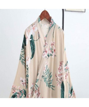 Robes Spring and Summer Japanese Rayon Women's Home Gown Pure Cotton Thin Kimono Long Size Cotton Robe Sleepwear Bathrobe Hom...