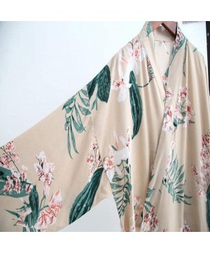 Robes Spring and Summer Japanese Rayon Women's Home Gown Pure Cotton Thin Kimono Long Size Cotton Robe Sleepwear Bathrobe Hom...