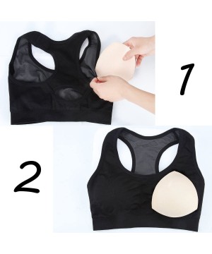 Accessories Bra Pad Inserts 4 Pairs-Bra Pads Sewn Padded for Sports Bra A/B or C/D-D/E Cup Beige or Black White Optional - Be...