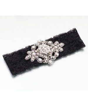 Garters & Garter Belts Black Lace Garter- 1 x 1 x 1 Inch - Black - CA11H8V9HKF