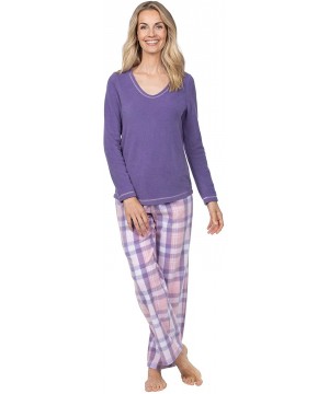 Sets Pajamas for Women Soft - Fleece Pajamas Women - Pink - C318QGXUMCW