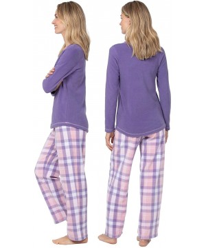 Sets Pajamas for Women Soft - Fleece Pajamas Women - Pink - C318QGXUMCW