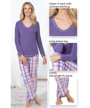 Sets Pajamas for Women Soft - Fleece Pajamas Women - Pink - C318QGXUMCW