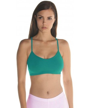 Bras Women's Organic Cotton Wireless Super Soft Stretch Eco Bra Bralette - Made in The USA - Q30 Blue Agave - CP18QXOIIU7