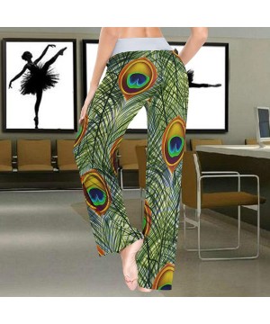 Bottoms Peacock Feathers Realistic Women's Pajama Pants Lounge Sleep Wear - Multi - CS19C6AEQ40