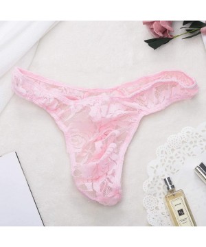 Accessories Lingerie for Men Full Lace Strap Underwear Bottoms Colorful Nightwear Multicolor One Size - Pink - CW196XG0IQO