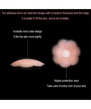 Accessories Nippleless Covers Sticky Silicone Reusable Breast Lift Pasties Petals for Women - 4.3 Inch (Gift Keychain) - CG19...