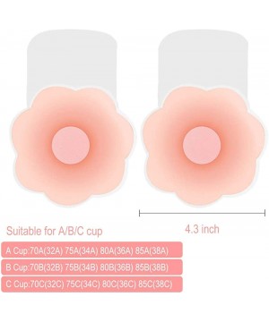 Accessories Nippleless Covers Sticky Silicone Reusable Breast Lift Pasties Petals for Women - 4.3 Inch (Gift Keychain) - CG19...