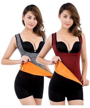 Thermal Underwear Women's Open Bust Cami Shaper Shapewear Tank Tops Camisole - Red - CX18AWTQSY9