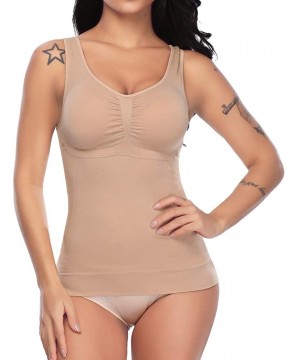 Shapewear Women Camisole Shapewear for Tummy Control Compression Shirt Tank Top with Strap - Nude(with Padded Bra) - CG196Z3HHSO