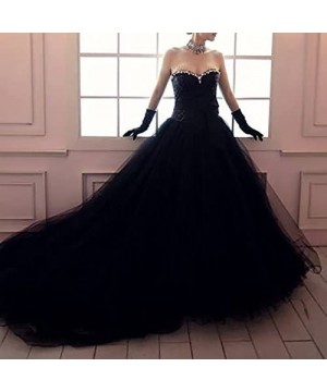 Slips Women Crinoline Hoop Petticoats Skirt Slips Floor Length Underskirt for Ball Gown Wedding Dress - 6 Hoop Black - CD18D0...