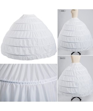 Slips Women Crinoline Hoop Petticoats Skirt Slips Floor Length Underskirt for Ball Gown Wedding Dress - 6 Hoop Black - CD18D0...