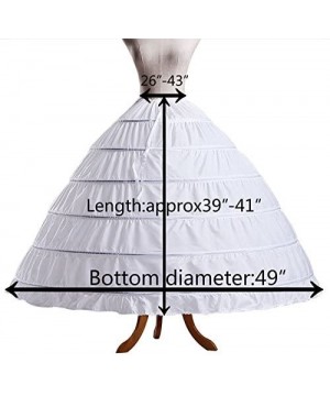 Slips Women Crinoline Hoop Petticoats Skirt Slips Floor Length Underskirt for Ball Gown Wedding Dress - 6 Hoop Black - CD18D0...